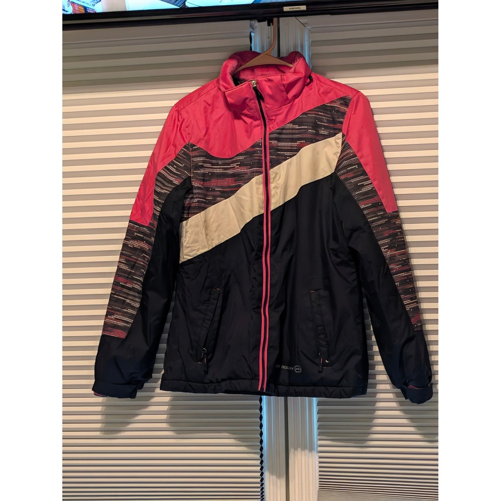 Free Country Girls XL 14/16 Puffer Jacket Pink Navy Colorblock Winter Coat